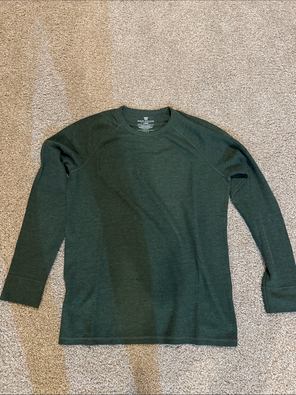Mack Weldon Deep Green Long-Sleeve Crew Shirt